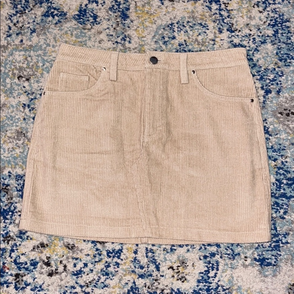 Corduroy tan mini skirt